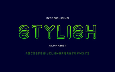 Line alphabet fonts. Typography for a design, poster, banner, etc. Vector element or template A to Z