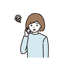 電話で困る女性