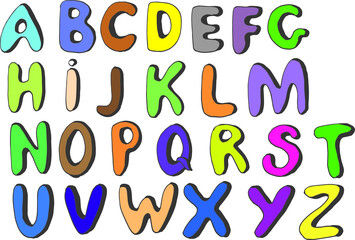 The english alphabet is cute. letters
Children's coloring. Graphic hand-drawn illustration. doodle, sketch, engraving. Print, textile Patern 