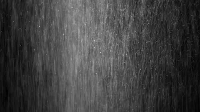 4k (UHD) Loop Rain Drops Falling Alpha, Downpour Real Rain, High quality, Slow Rain, Thunder, speedy, night, Dramatic, Sky Drops, shower, rainfall. Overlay, isolated Black Background.