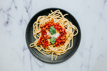 Spaghetti Bolognese menu shots