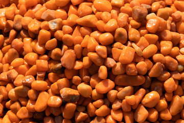 Bundle Of Bright Yellow Colored Small Bright Shiny Stones Used For Garden Decoration Aquarium Wallpaper Or Background