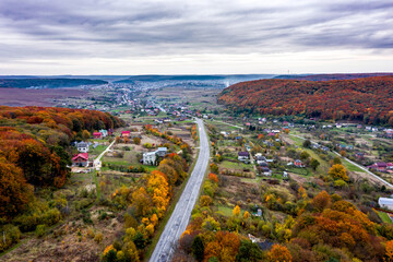 Aerial view on the Berezhany city