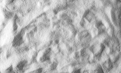 Baking soda pile, sodium bicarbonate background and texture