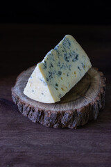 blue cheese on a wooden board