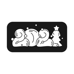New year 2021 glyph icon. Christmas and New Year celebration concept. Holidays decoration, greeting card, banner, logo, image for typography and design. Isolated silhouette vector illustration