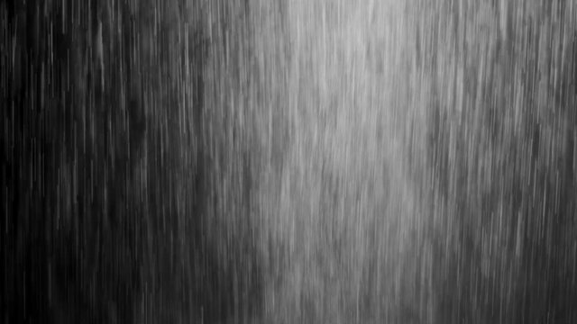 4k (UHD) Loop Rain Drops Falling Alpha, Downpour Real Rain, High quality, Slow Rain, Thunder, speedy, night, Dramatic, Sky Drops, shower, rainfall. Overlay, isolated Black Background.