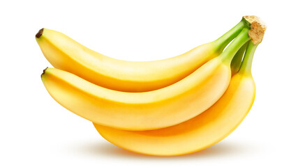 Four bananas isolated on white background with clipping path.
