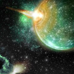 Stars of a planet and galaxy in a free space