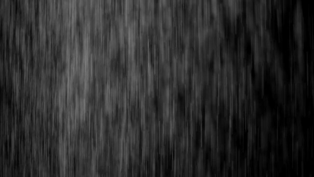 Heavy Rain Drops Falling in Rainy season Effect on Black Screen Background. Water, Thunder, Rainstorm, Storm, Drizzle, Splash, Alpha Mode, Isolated 4K Footage