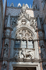 Fototapeta na wymiar Architectural details of Doge's Palace, Venice, Italy
