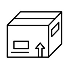 Delivery package box icon. Outline stroke simple pictogram. Speed delivery illustration.