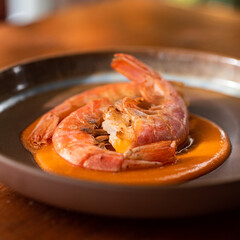 Small plate with giant shrimps