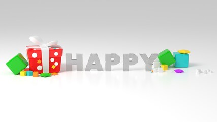 3D illustration expressing happiness and gifts