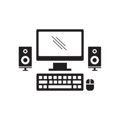 Fototapeta premium personal computer icon symbol sign vector