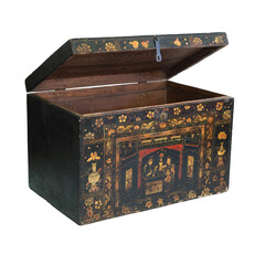 Antique chinese trunk isolated on white background.
Full depth of field with clipping path.