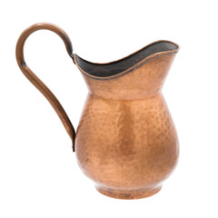 Old copper jug isolated on white background.
Full depth of field with clipping path.