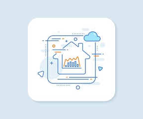 Investment chart line icon. Abstract vector button. Economic graph sign. Stock exchange symbol. Business finance. Infographic graph line icon. Home concept badge. Vector