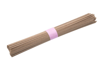 Bundle japanese soba noodle sticks. Asian food. 
Full depth of field with clipping path.