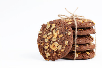 delicious homemade healthy cookies. isolated on a white background.
