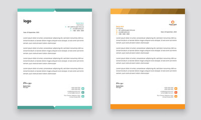 Business style letterhead template design for project with standard sizes.
