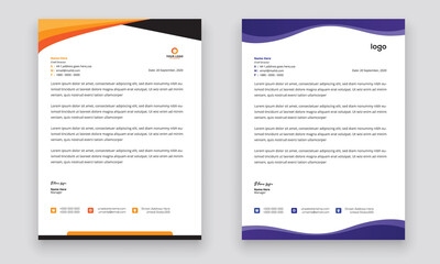 Business style letterhead template design for project with standard sizes.