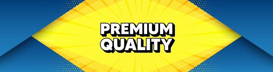Premium quality. Modern background with offer message. High product sign. Top offer symbol. Best advertising abstract banner. Premium quality badge shape. Abstract yellow background. Vector