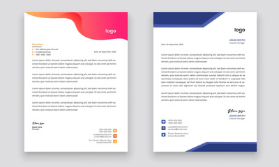 Business style letterhead template design for project with standard sizes.