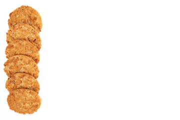delicious homemade healthy cookies. isolated on a white background.
