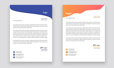 Business style letterhead template design for project with standard sizes.