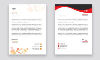 Business style letterhead template design for project with standard sizes.