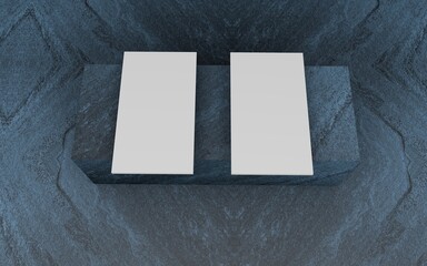 Stack of blank business cards mockup .3D illustration.Business card mock ups isolated