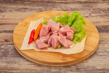 Raw pork meat for cooking