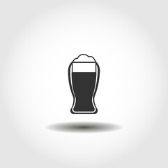 Beer glass isolated vector icon. drink design element