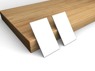 Stack of blank business cards mockup .3D illustration.Business card mock ups isolated