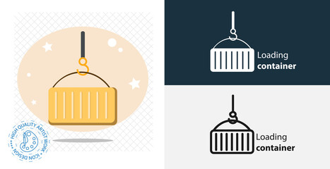 Container logistic isolated vector icon. delivery design element