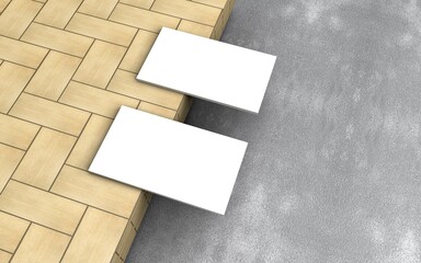 Stack of blank business cards mockup .3D illustration.Business card mock ups isolated