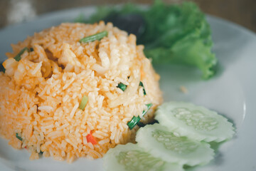 Fried rice with squid