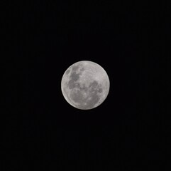 Naklejka na ściany i meble Close up of a full moon in a black sky