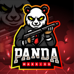 Panda warrior mascot. esport logo design