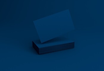 Stack of blank business cards mockup .3D illustration.Business card mock ups isolated