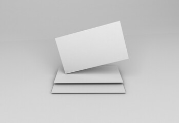 Stack of blank business cards mockup .3D illustration.Business card mock ups isolated
