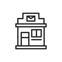 Postal office color line icon. Isolated vector element.
