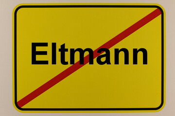 Illustration eines Stadtausgangsschildes der Stadt Eltmann