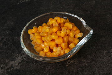 Sweet corn seeds in the bowl
