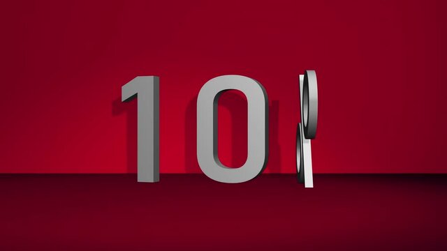 3d animation that shows the number 10%. The percent icon rotates around its axis