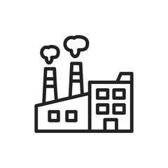 Building factory color line icon. Isolated vector element.