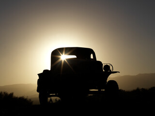 truck in the sunset