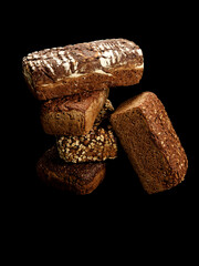bread in black backgruond