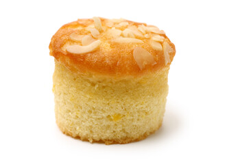 cup shape sponge cake on white background